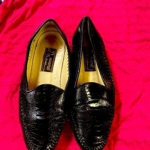 ennesi gold ostrich loafers 4347 size 9.5 m